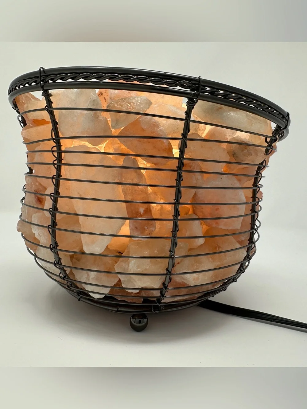 Pink Himalayan Salt Rock Table Lamp with adjustable dimmer light